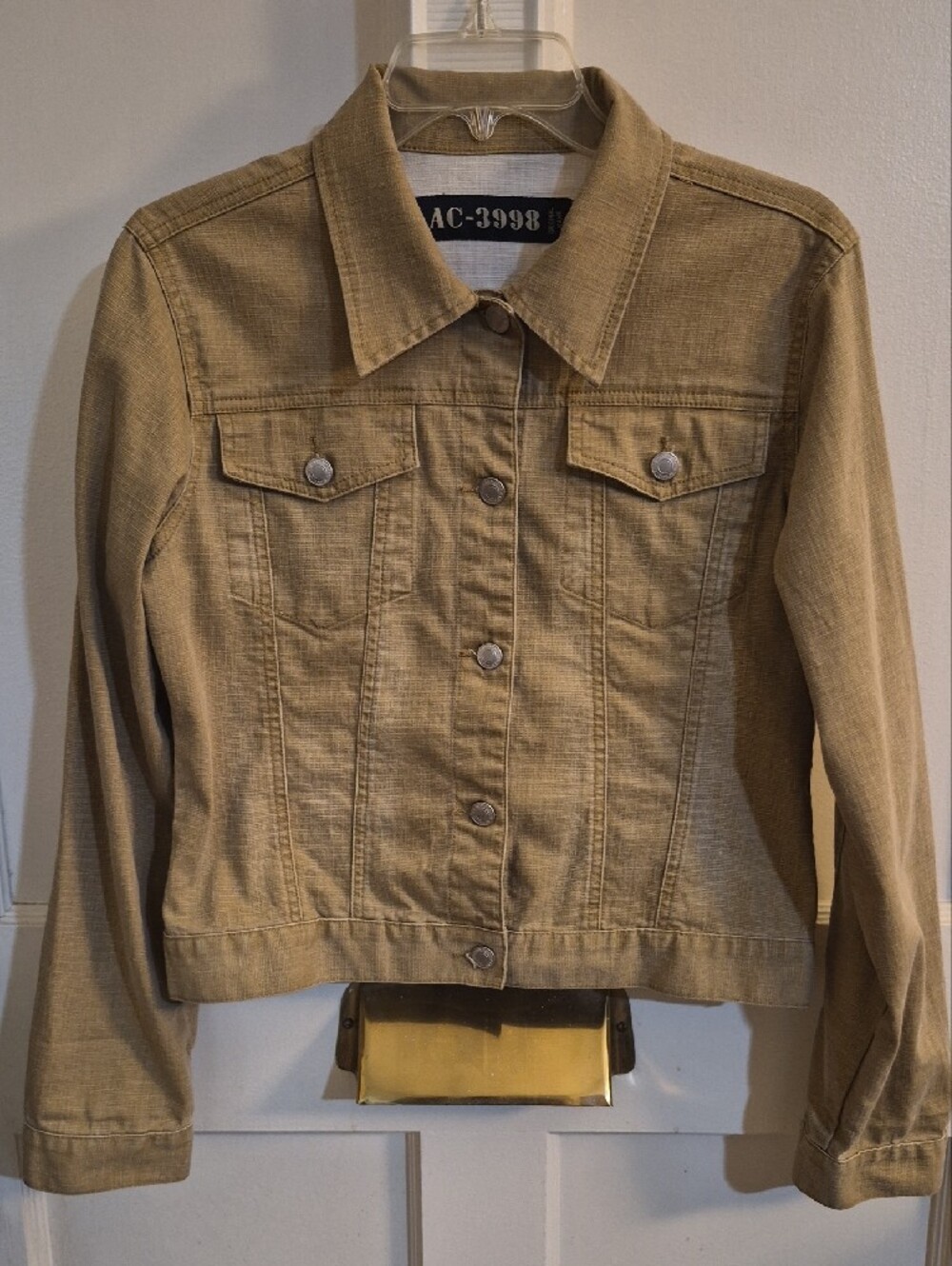 AC-3998 Women's Tan Denim Jacket